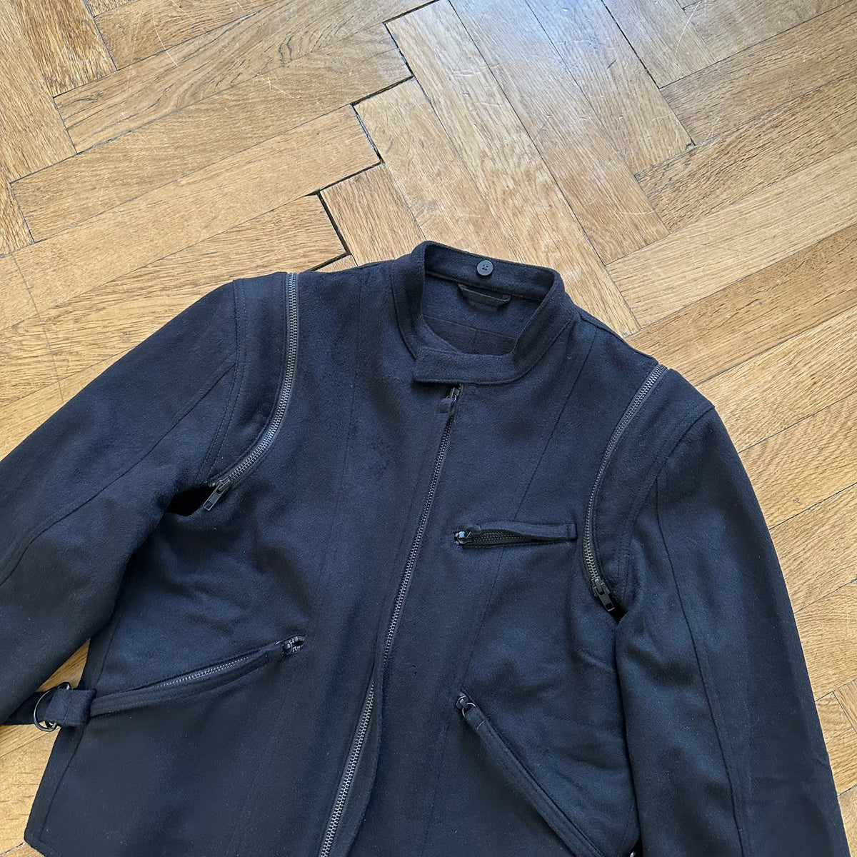 Ann Demeulemeester Transformable Zip Strapped Jacket