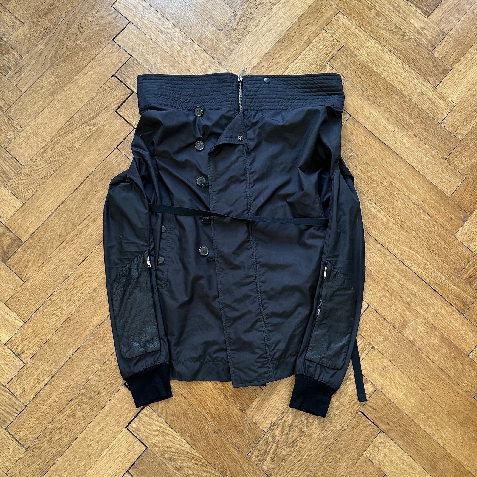 Rick Owens SS09 Abstract Leather Nylon Bondage Exploder Bomber