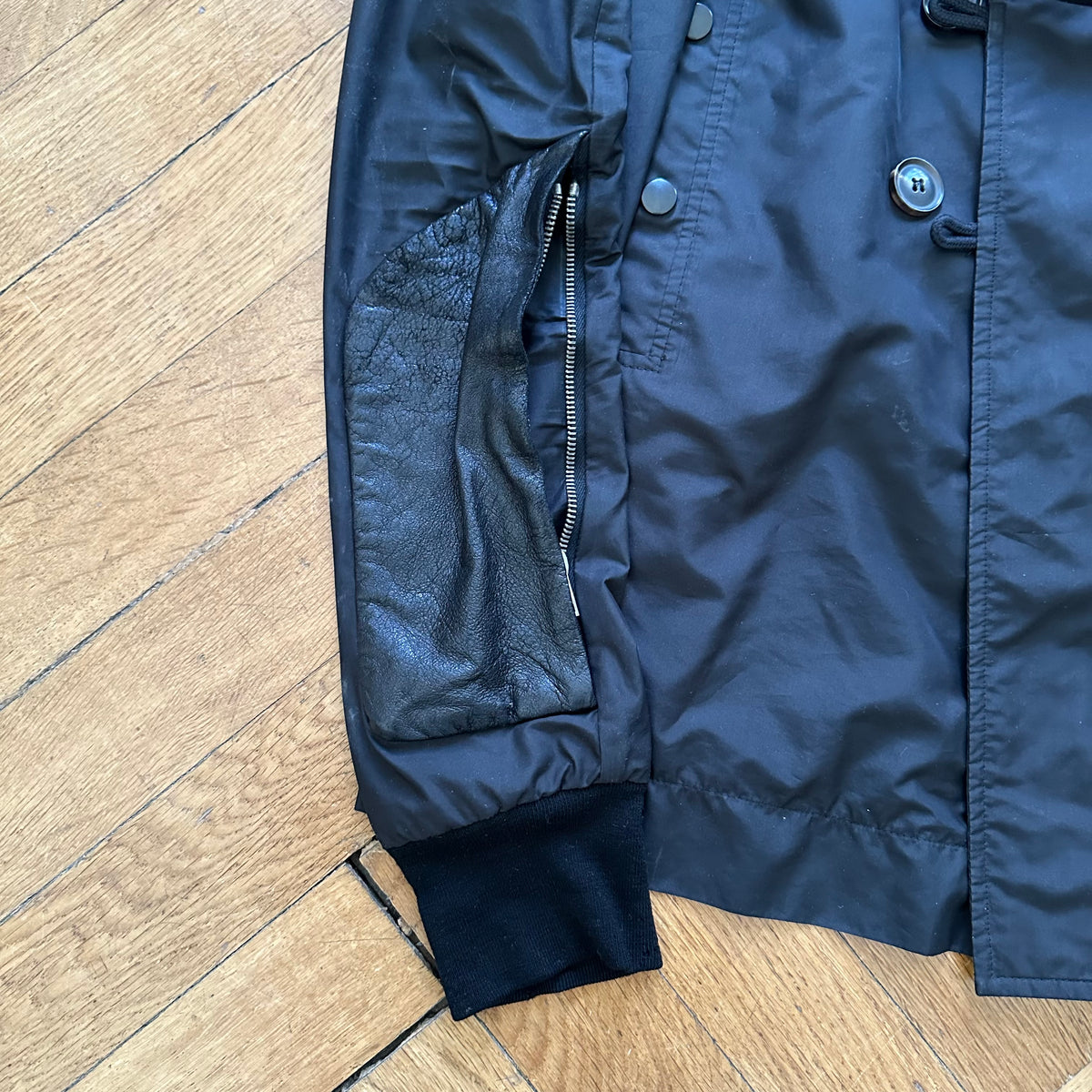 Rick Owens SS09 Abstract Leather Nylon Bondage Exploder Bomber