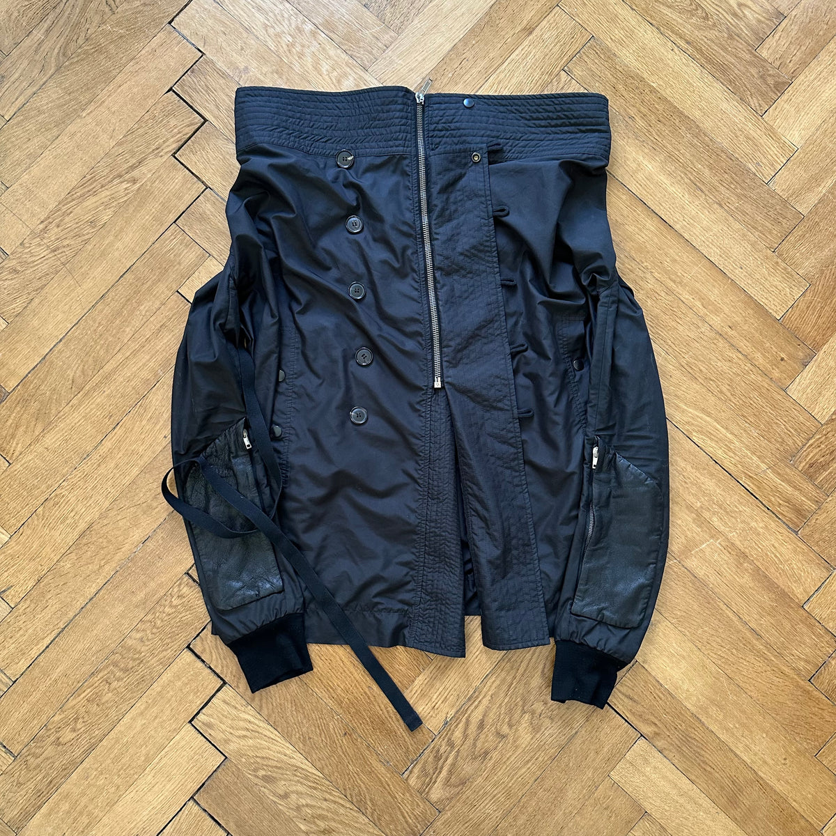 Rick Owens SS09 Abstract Leather Nylon Bondage Exploder Bomber