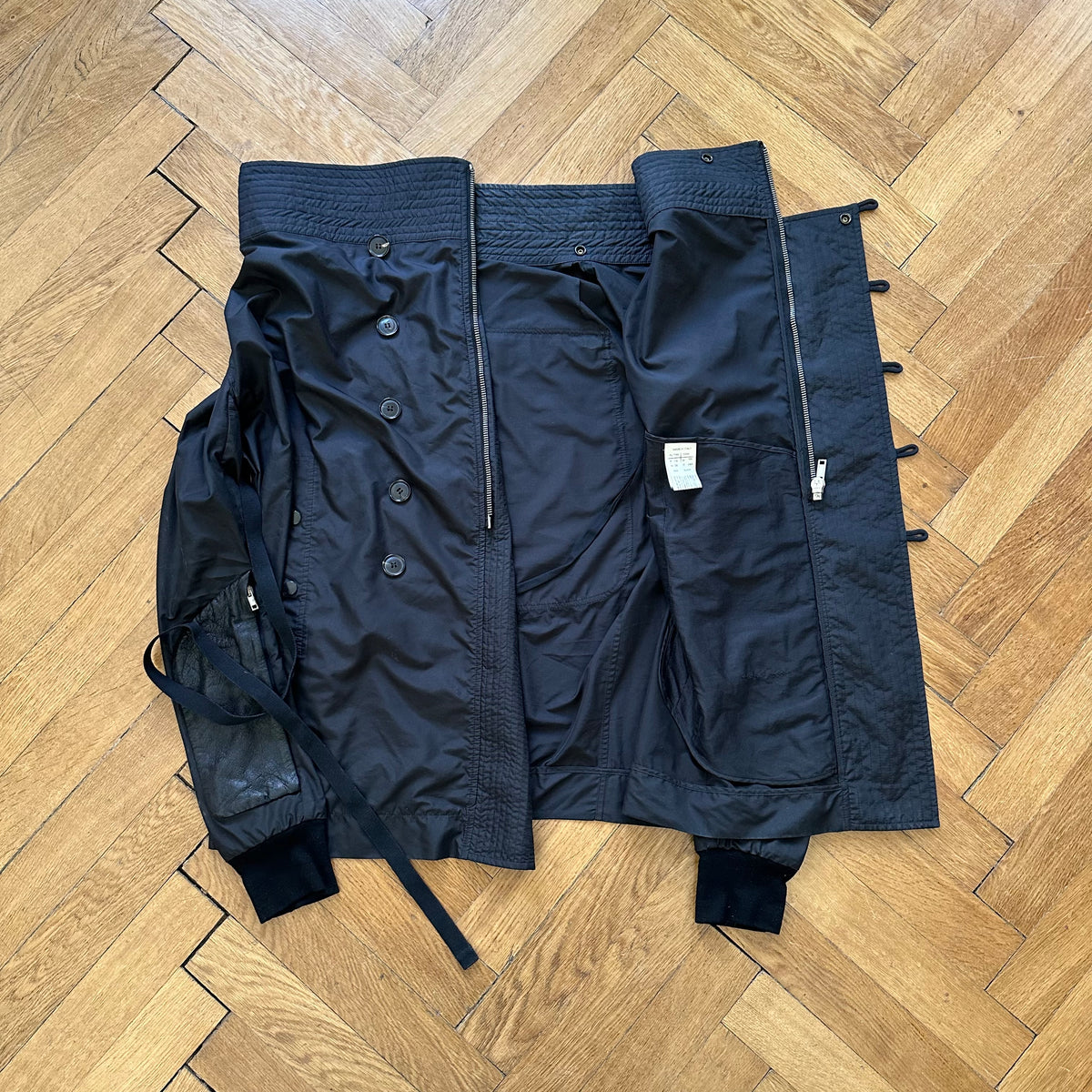Rick Owens SS09 Abstract Leather Nylon Bondage Exploder Bomber