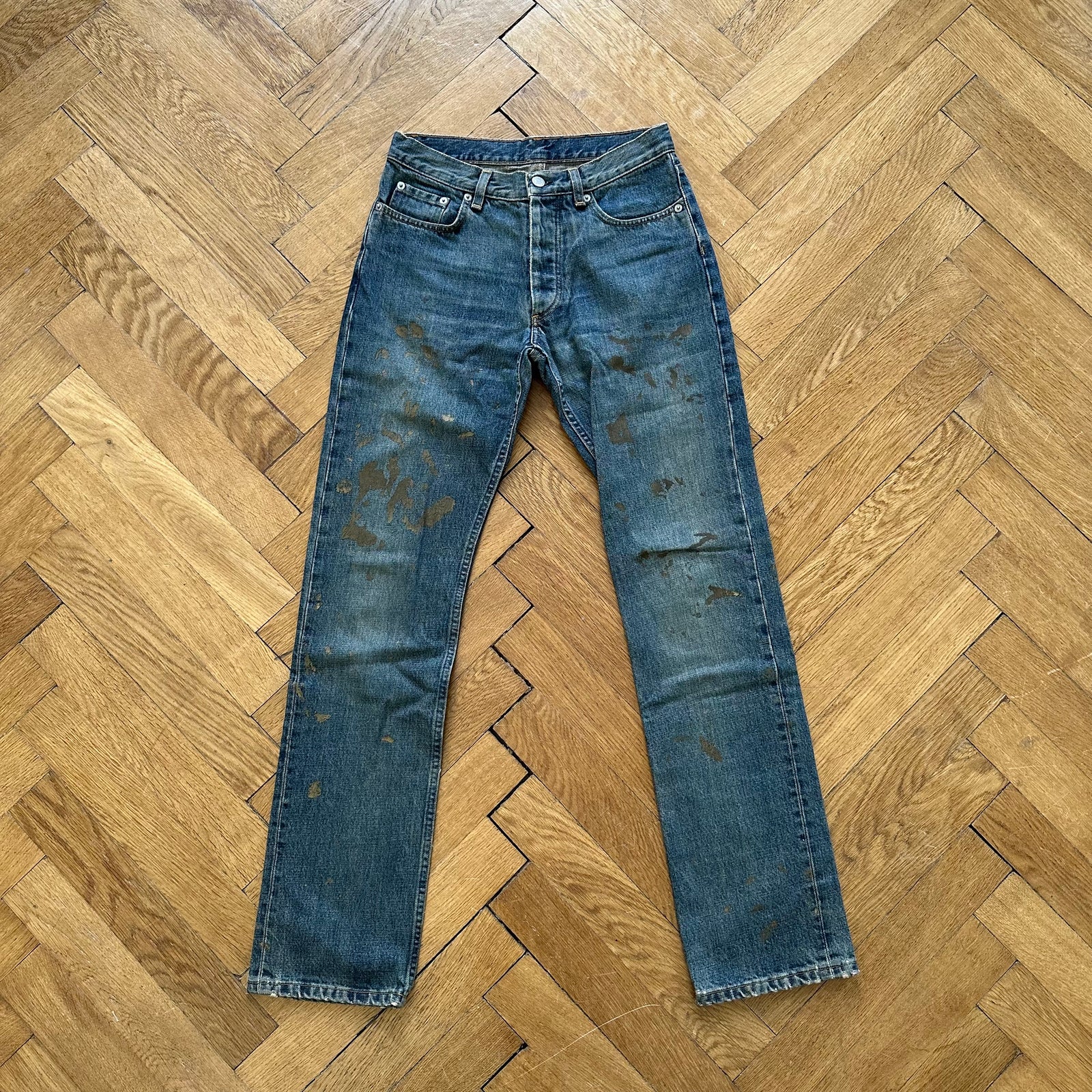 Helmut Lang 1999 Gold Painter Denim