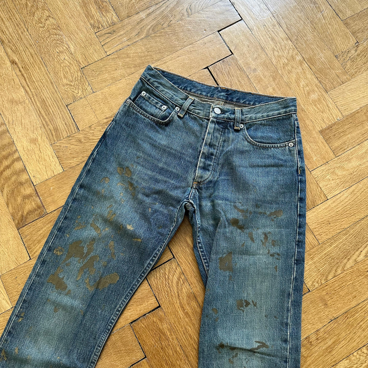 Helmut Lang 1999 Gold Painter Denim