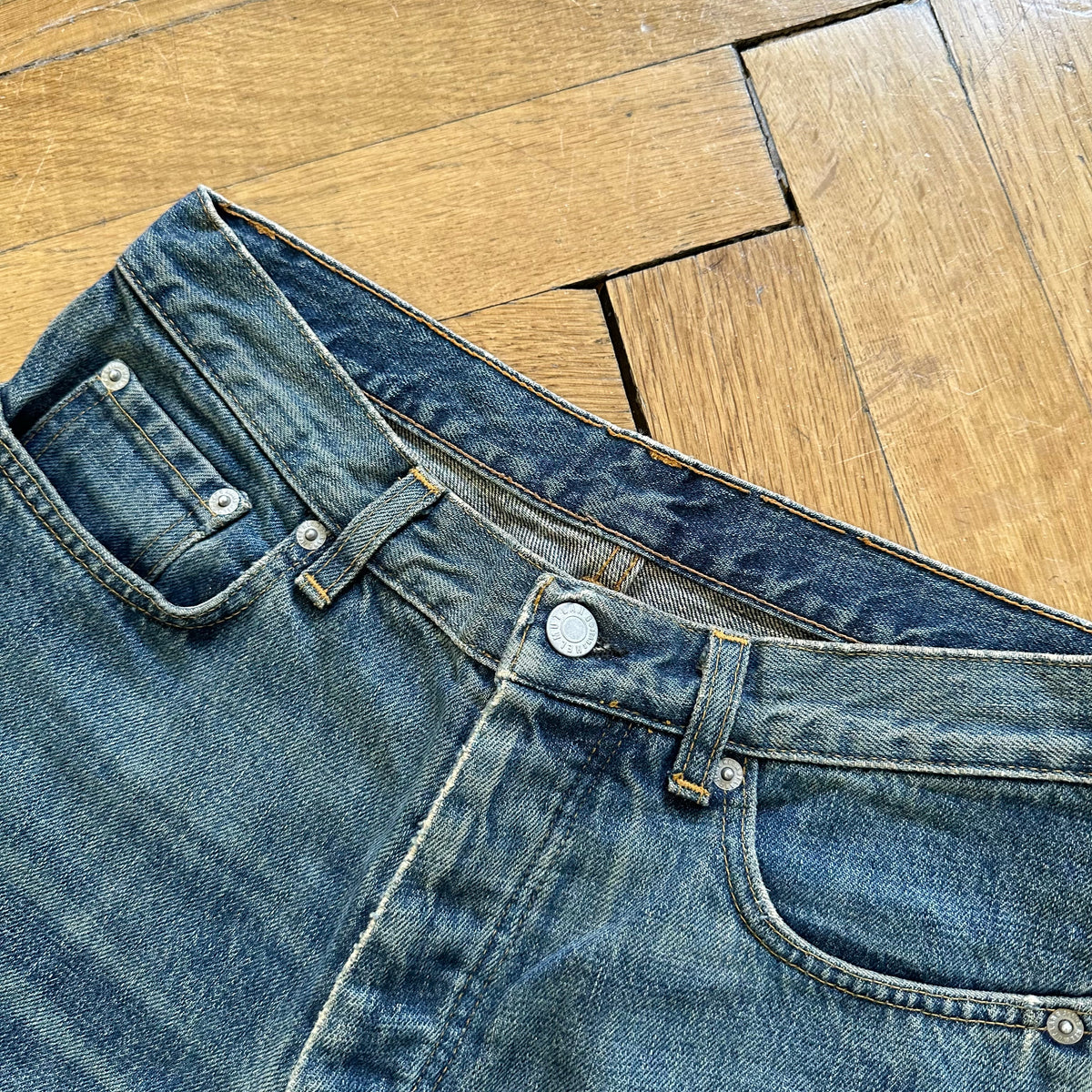 Helmut Lang 1999 Gold Painter Denim