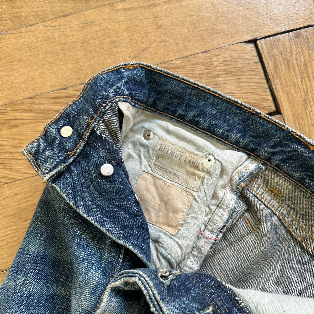 Helmut Lang 1999 Gold Painter Denim