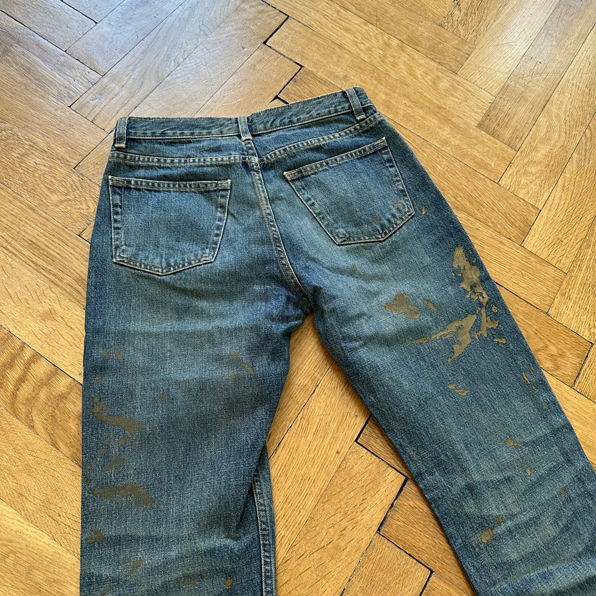 Helmut Lang 1999 Gold Painter Denim