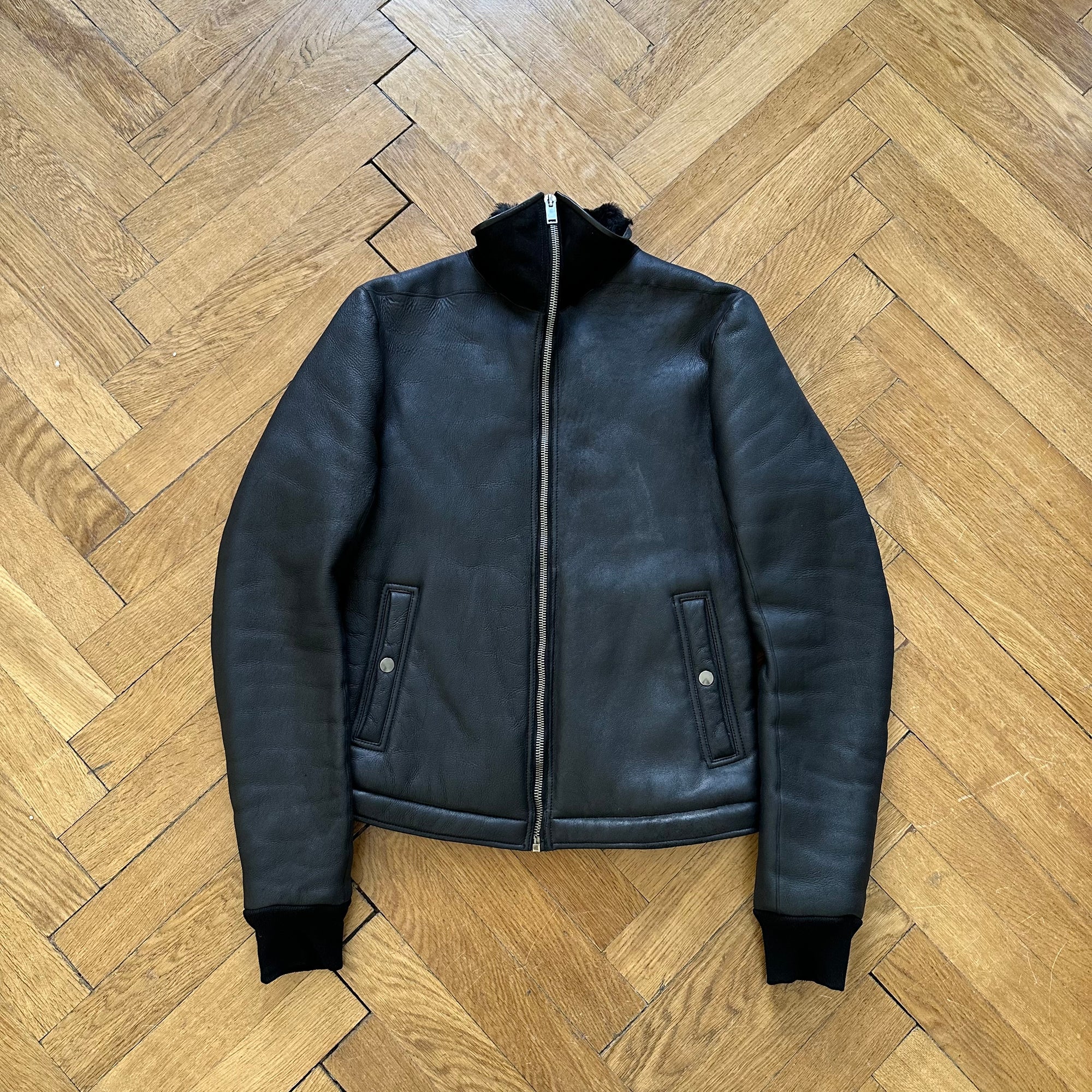 Rick Owens FW13 Shearling Intarsia Jacket