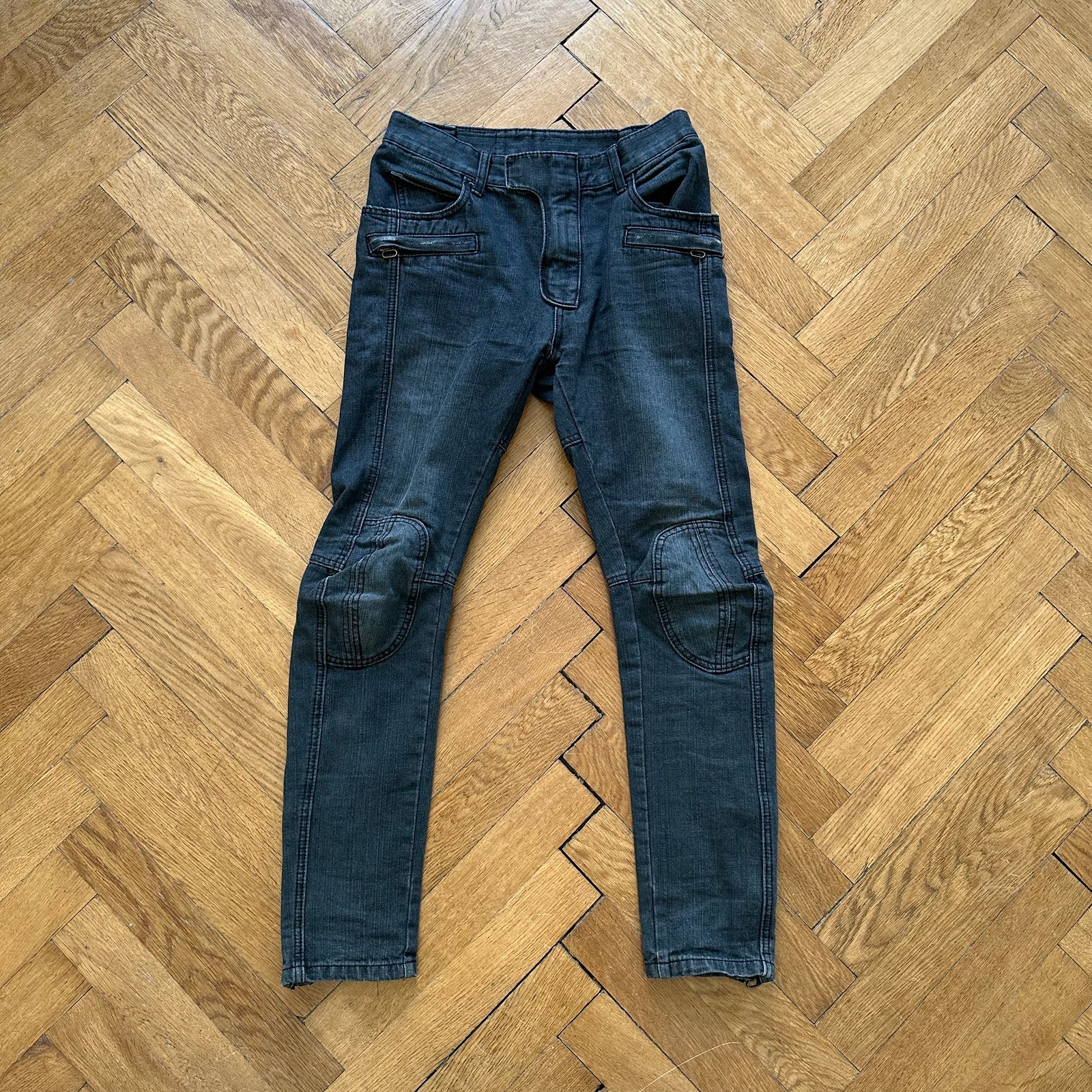 Balmain FW10 Washed Black Biker Denim