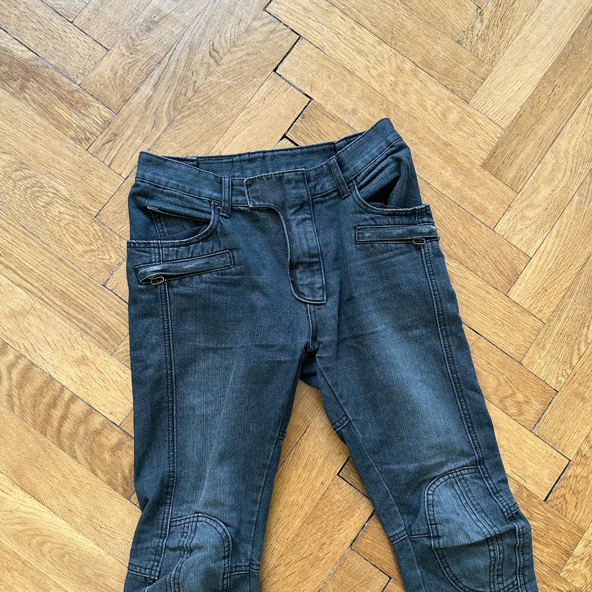 Balmain FW10 Washed Black Biker Denim