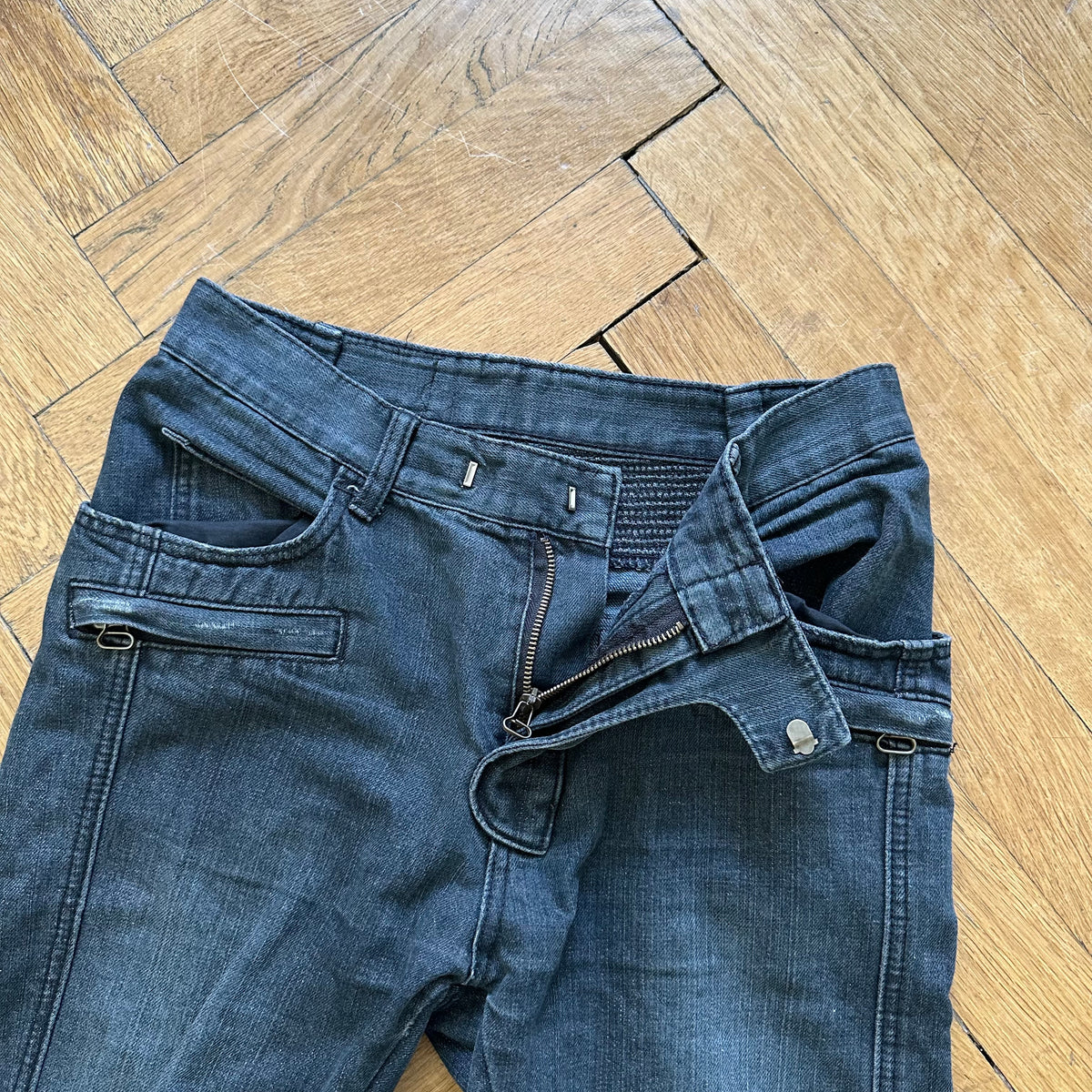 Balmain FW10 Washed Black Biker Denim