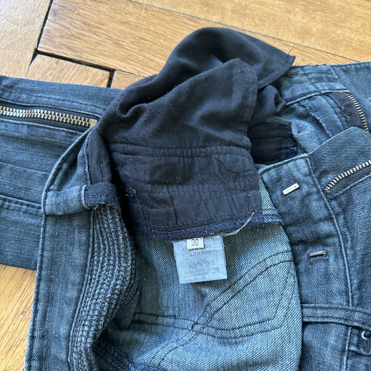 Balmain FW10 Washed Black Biker Denim