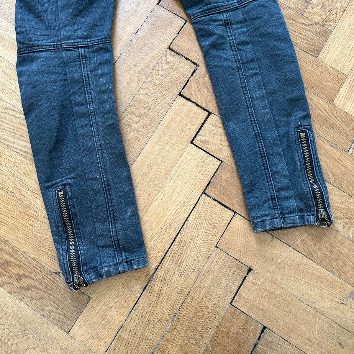 Balmain FW10 Washed Black Biker Denim