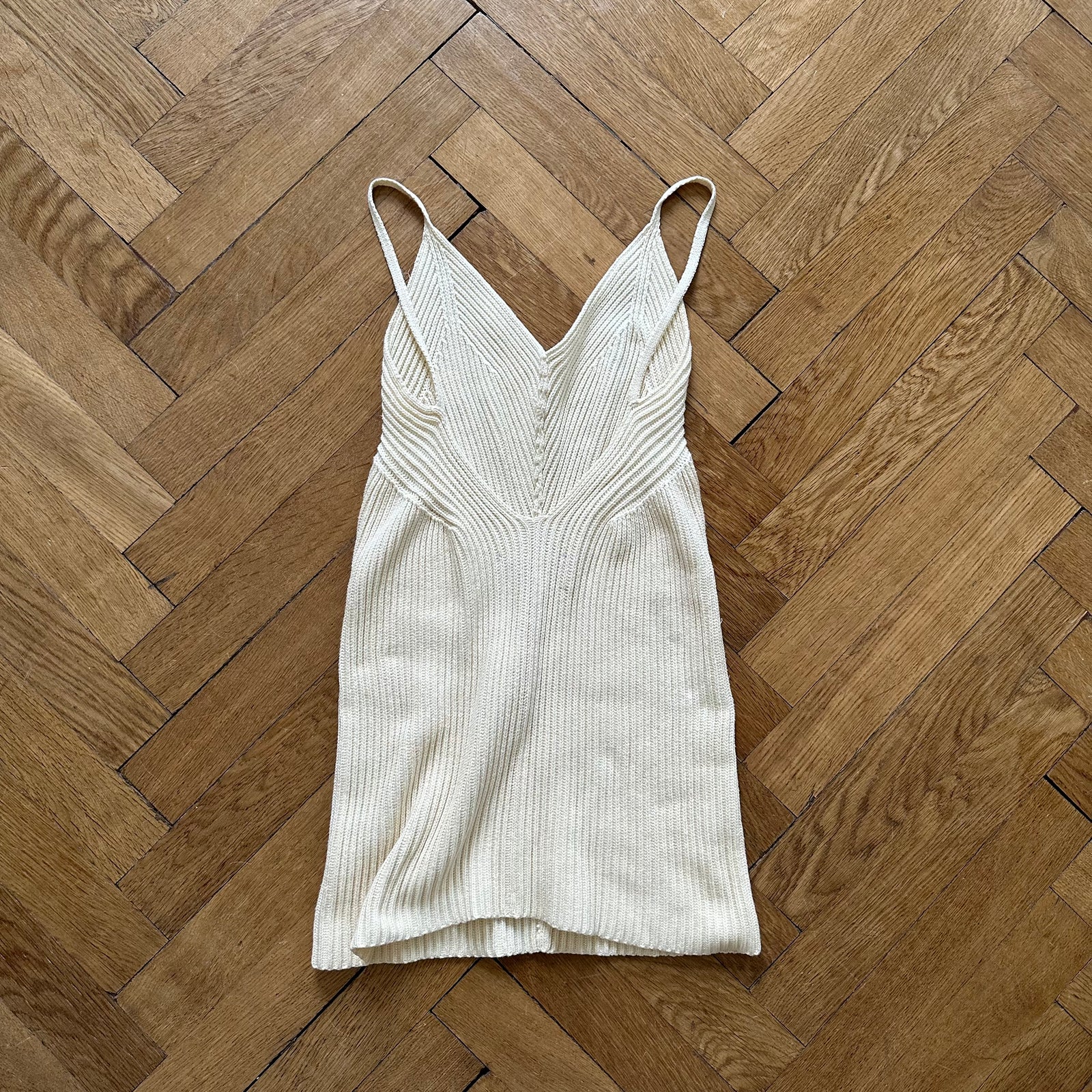Maison Martin Margiela 90s Cream Knit Dress