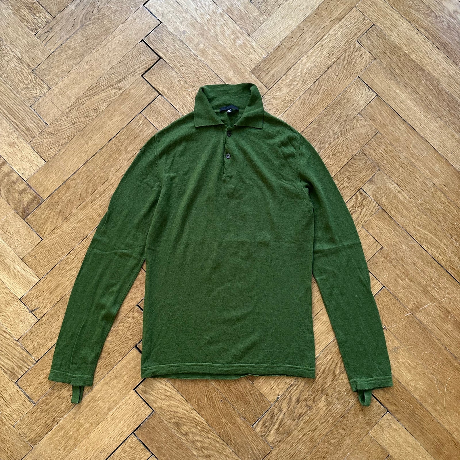 Helmut Lang FW03 Cashmere Longsleeve Polo With Bondage Straps