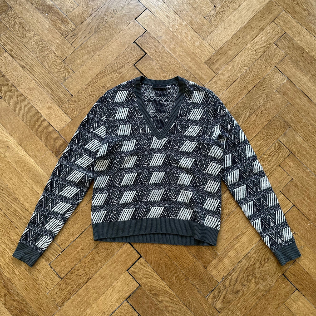 Prada AW18 Cashmere Blend V-Neck Knit