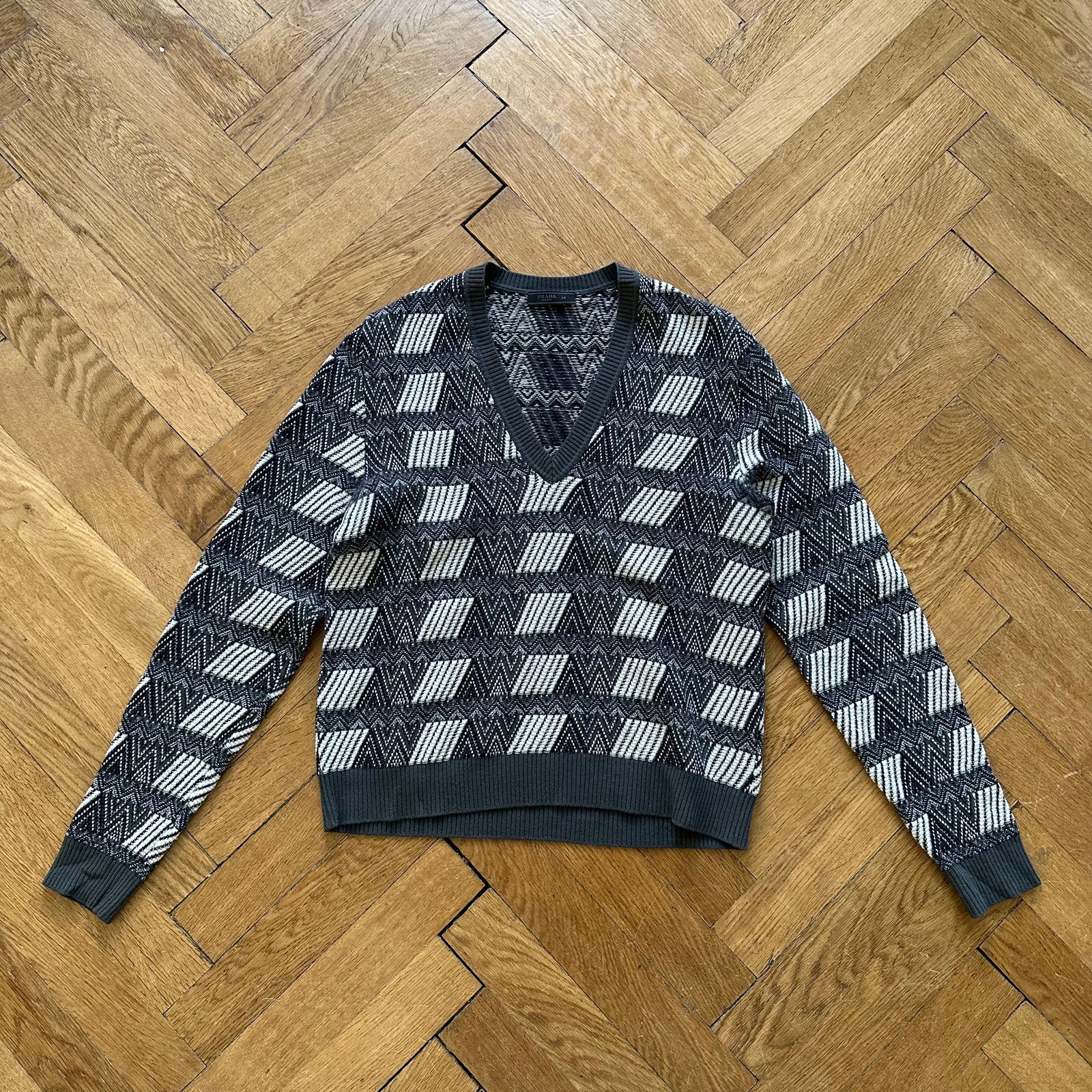 Prada AW18 Cashmere Blend V-Neck Knit
