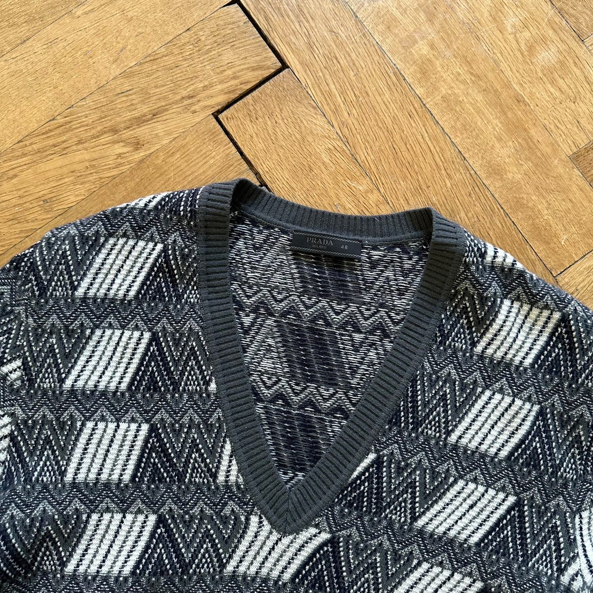 Prada AW18 Cashmere Blend V-Neck Knit