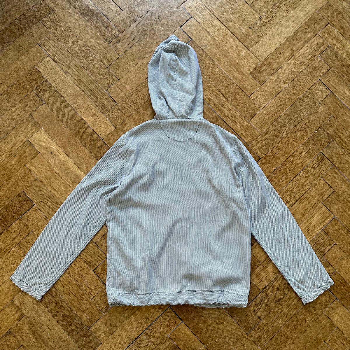 Balenciaga by Nicolas Ghesquiere Striped Paneled Fullzip Hoodie