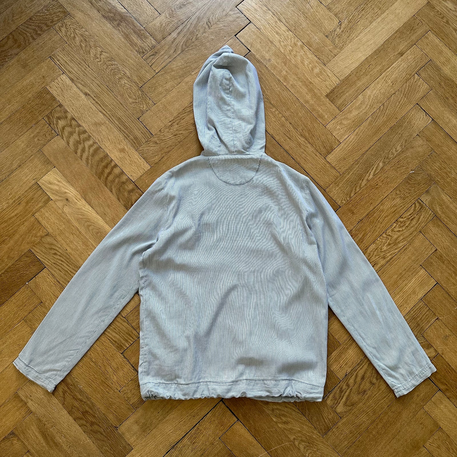 Balenciaga by Nicolas Ghesquiere Striped Paneled Fullzip Hoodie