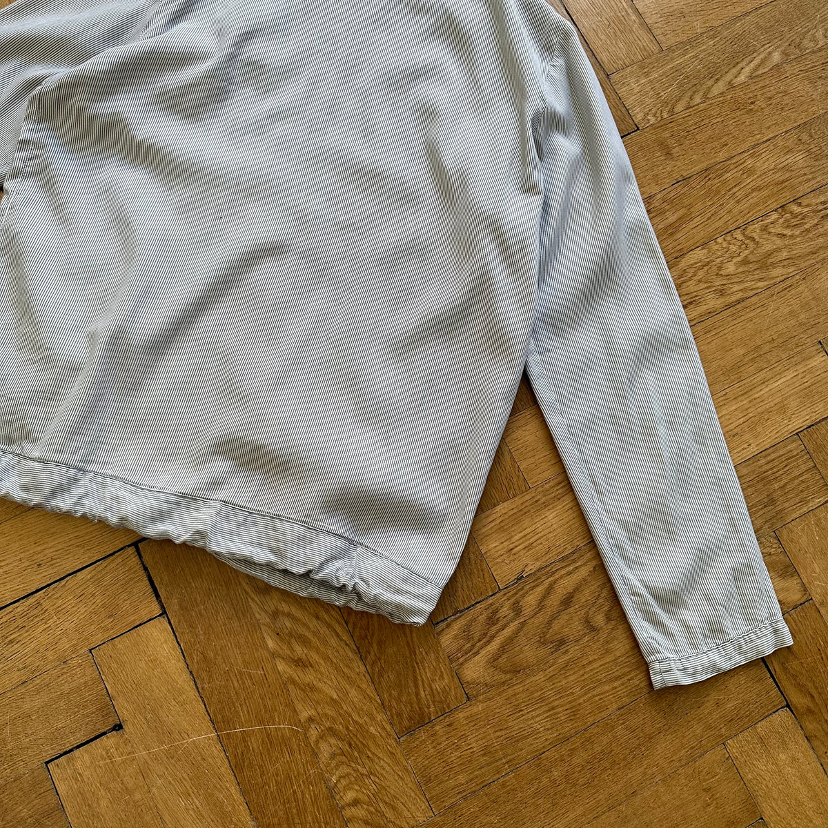 Balenciaga by Nicolas Ghesquiere Striped Paneled Fullzip Hoodie