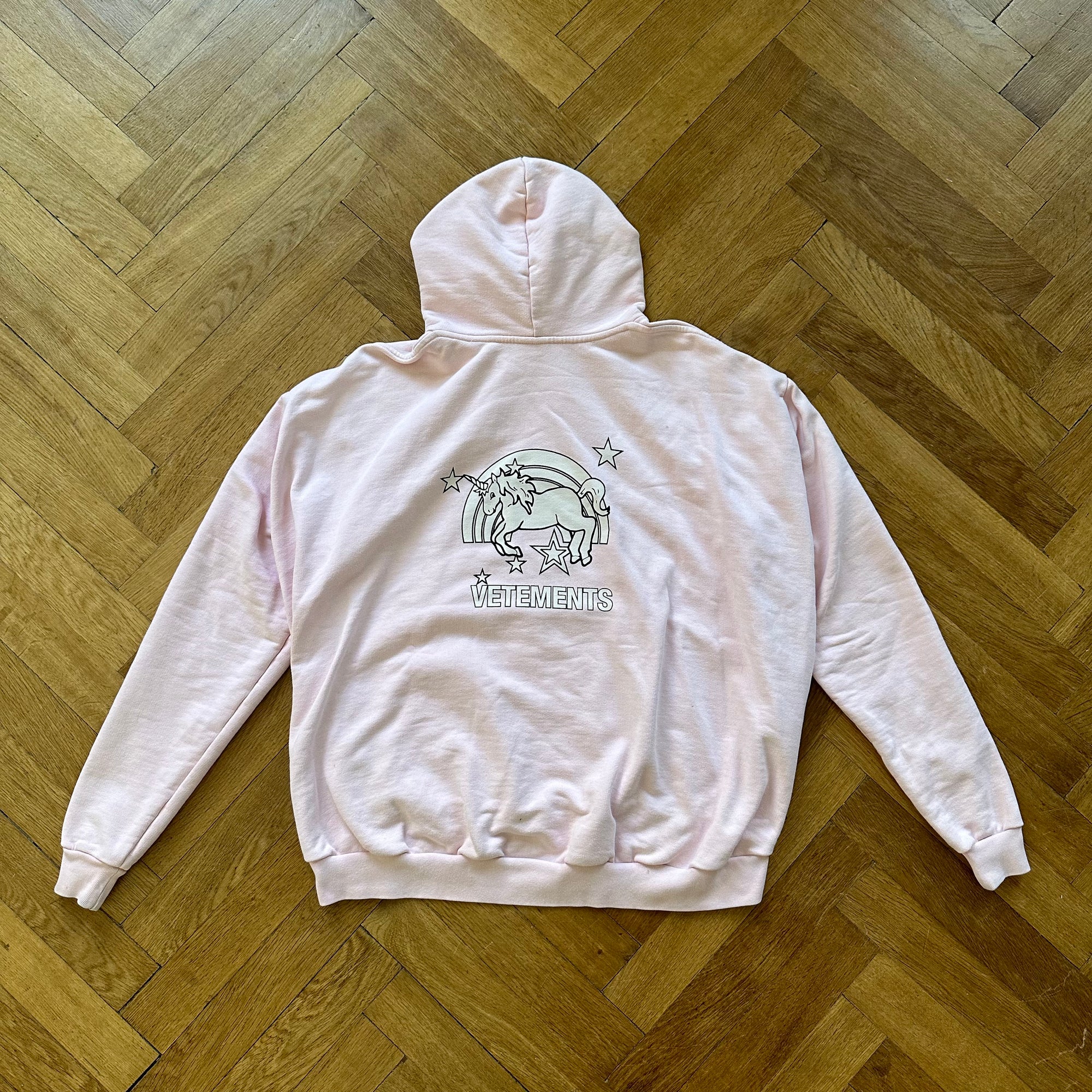 Vetements FW19 1 of 50 Pink Unicorns and Rainbows Hoodie Asia Exclusive Limited Edition