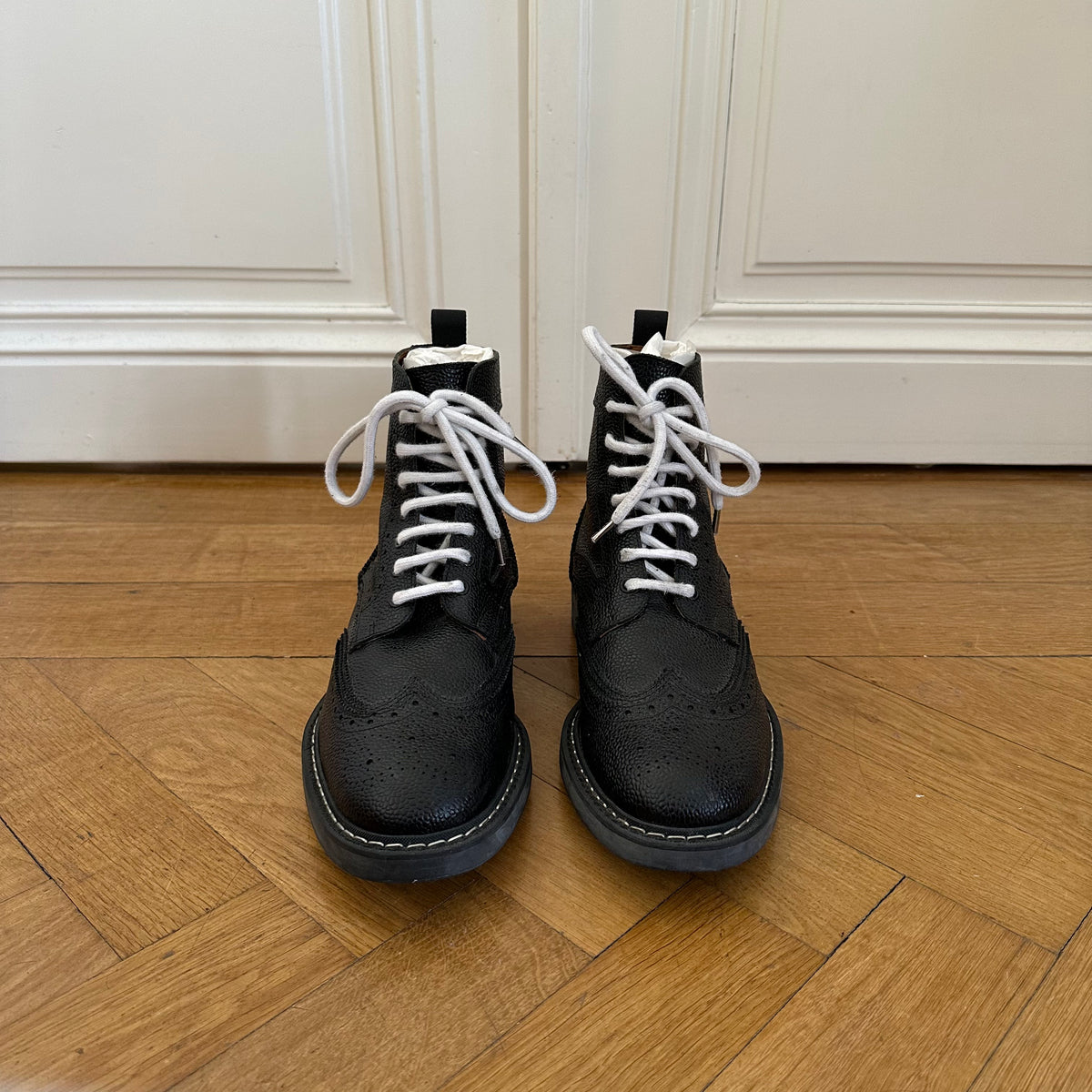 Givenchy SS15 Contrast Lace Commando Boots