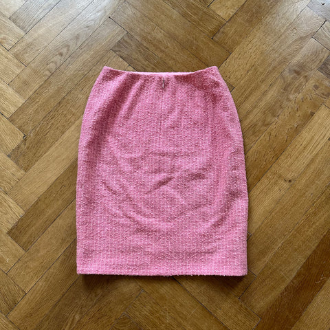 Chanel SS95 Pink Glitter Boucle Skirt