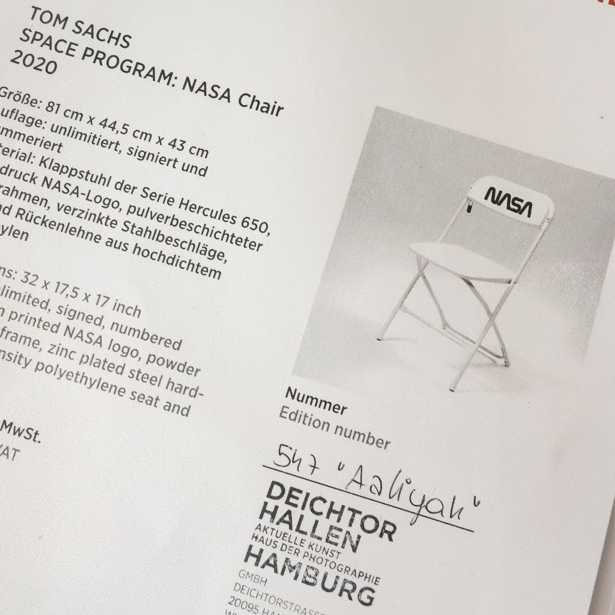 Tom Sachs Space Program: NASA Chair 2020 #547 "Aaliyah"