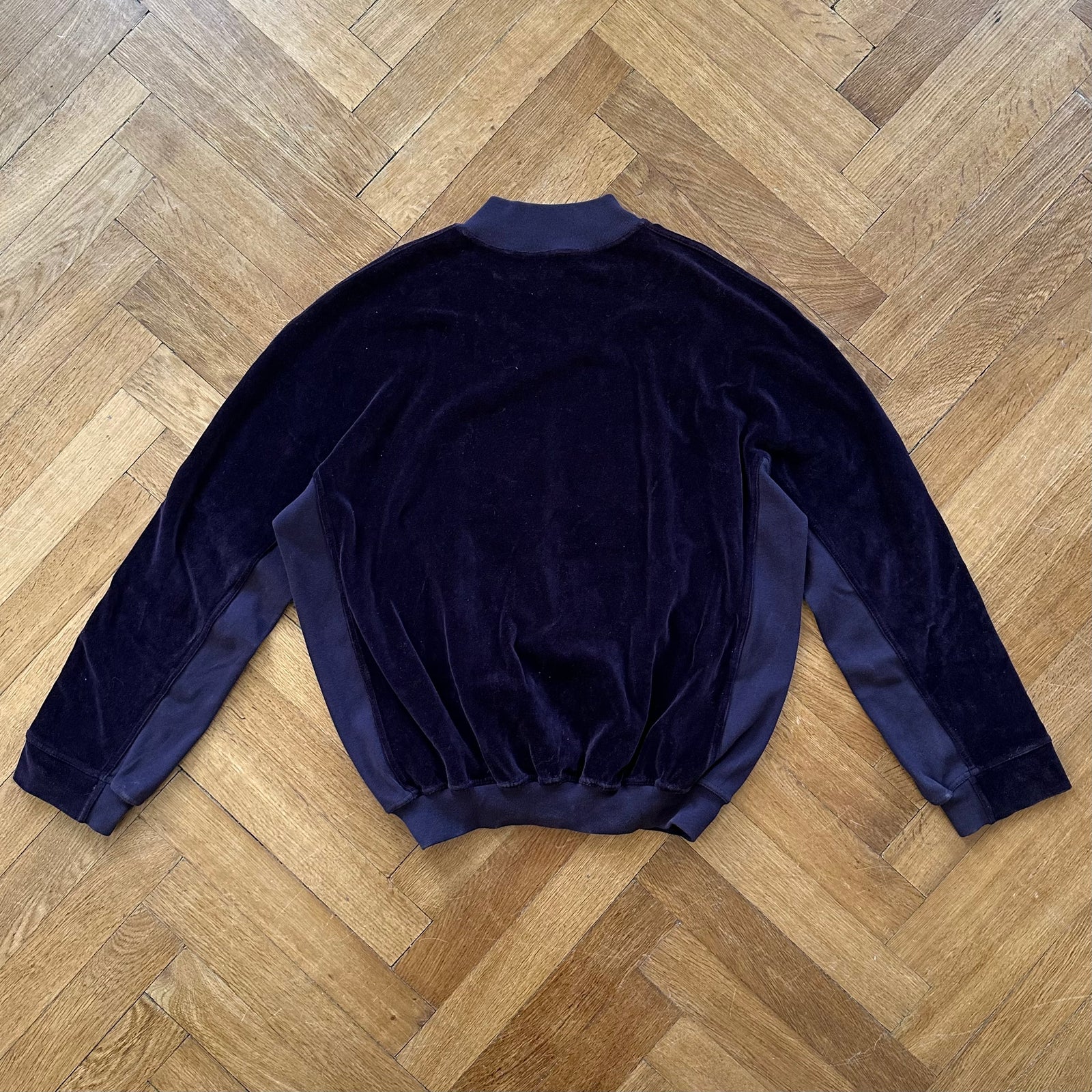 Haider Ackermann FW15 Purple Velour Kimono Collar Sweater
