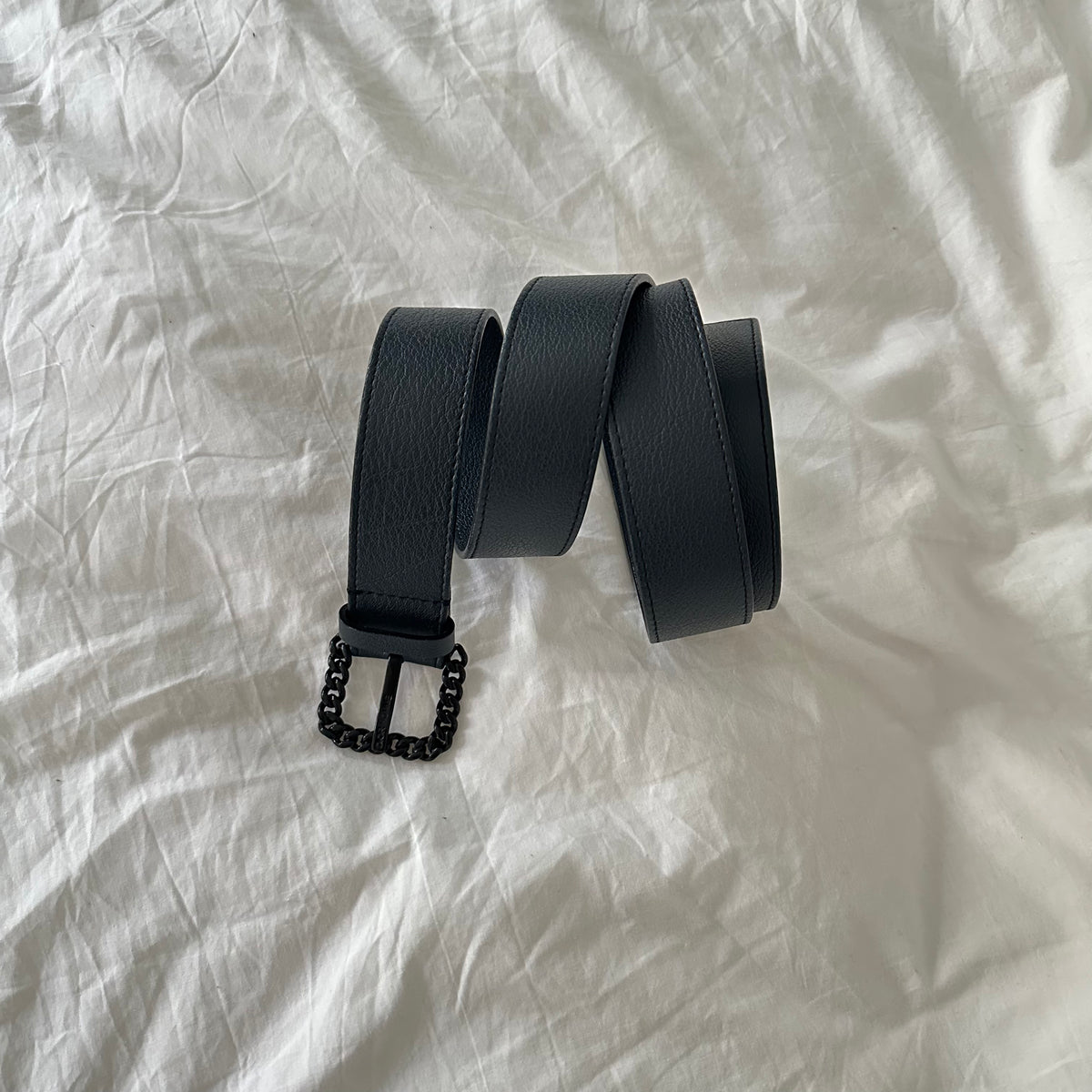 Dior Homme by Hedi Slimane Dark Blue Chain Buckle Belt