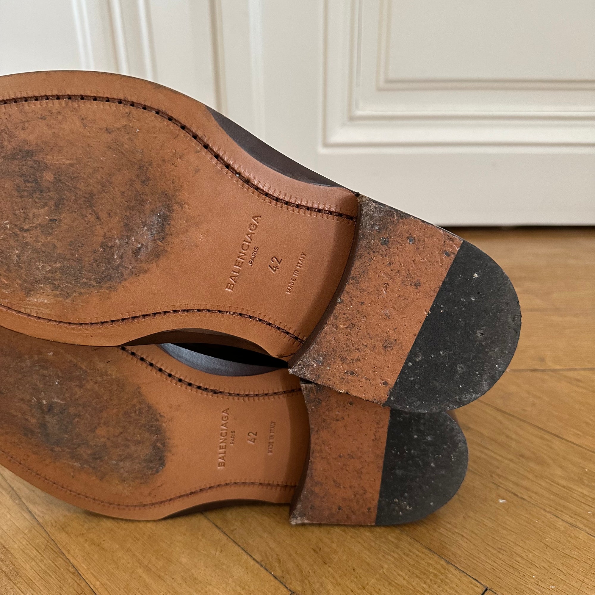 Balenciaga FW17 Brown Leather Combat Boots kaibu Store