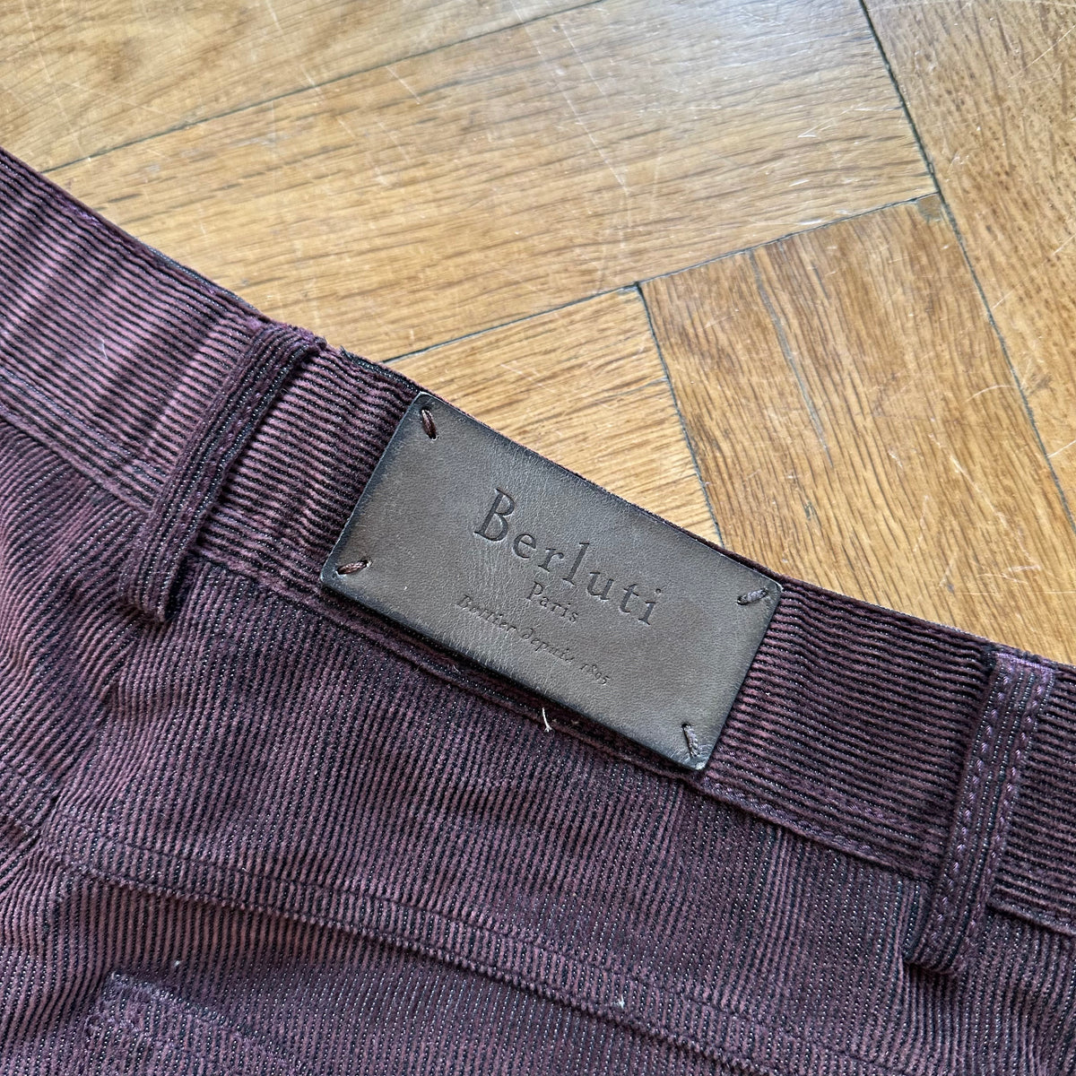 Berluti by Haider Ackermann Burgundy Corduroy Pants