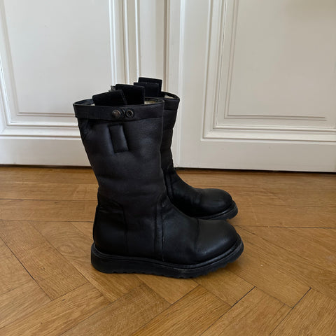 Rick Owens FW13 Black Shearling Lamb Boots – Ākaibu Store