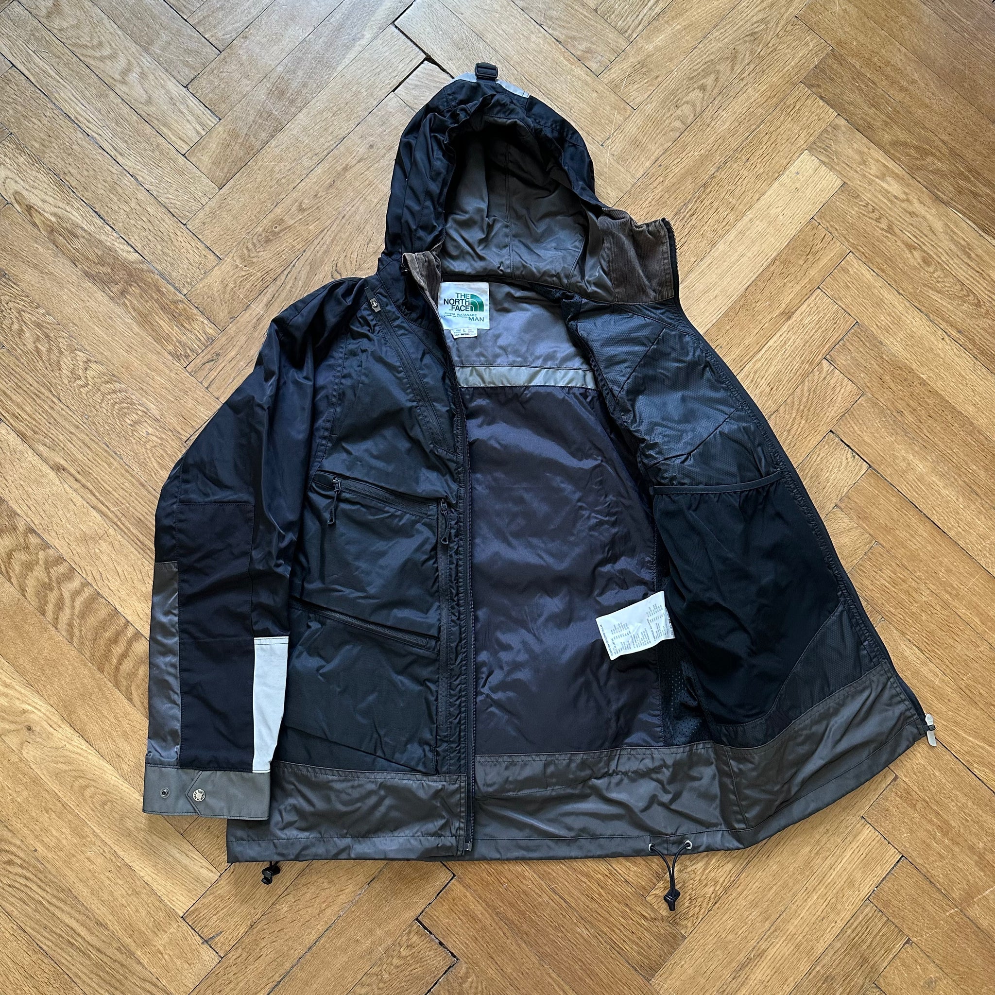 junya watanabe man x the north face backpack jacket black Junya Watanabe x The North Face FW18 Backpack Tech Jacket