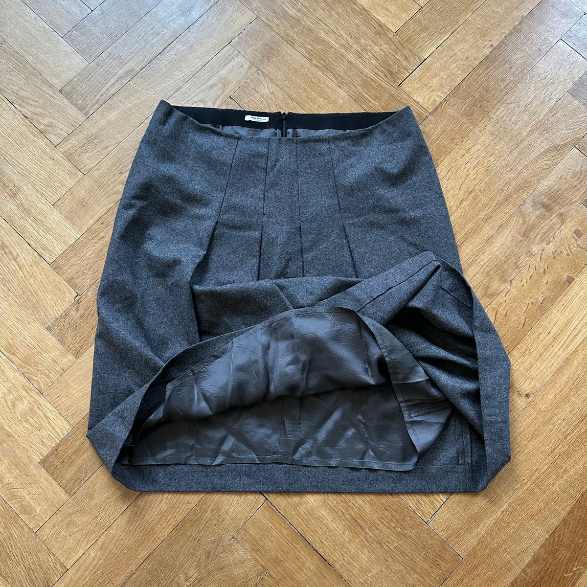 Miu Miu 2000s Pleated Wool Skirt