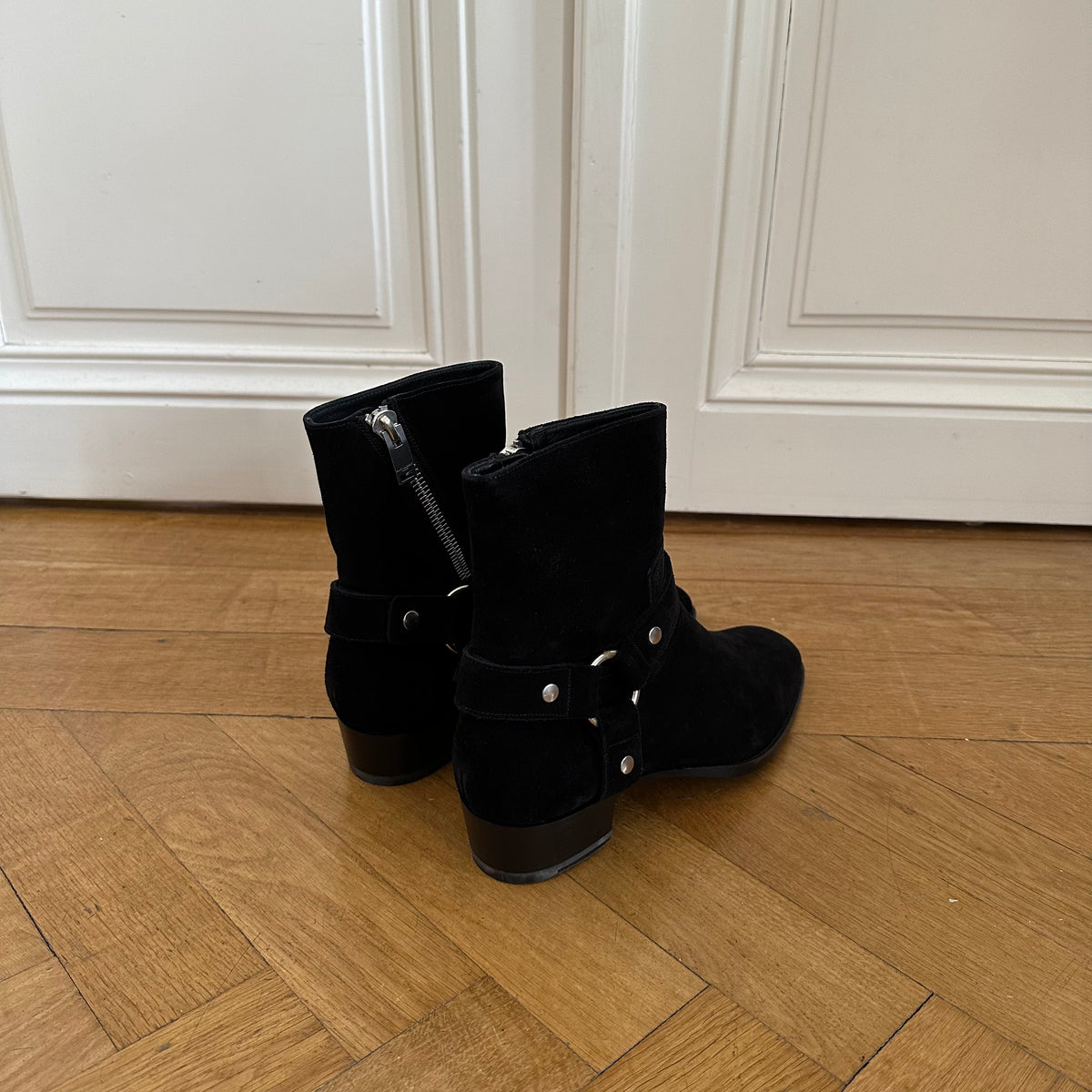 Saint Laurent Paris FW13 Black Suede Harness Wyatts