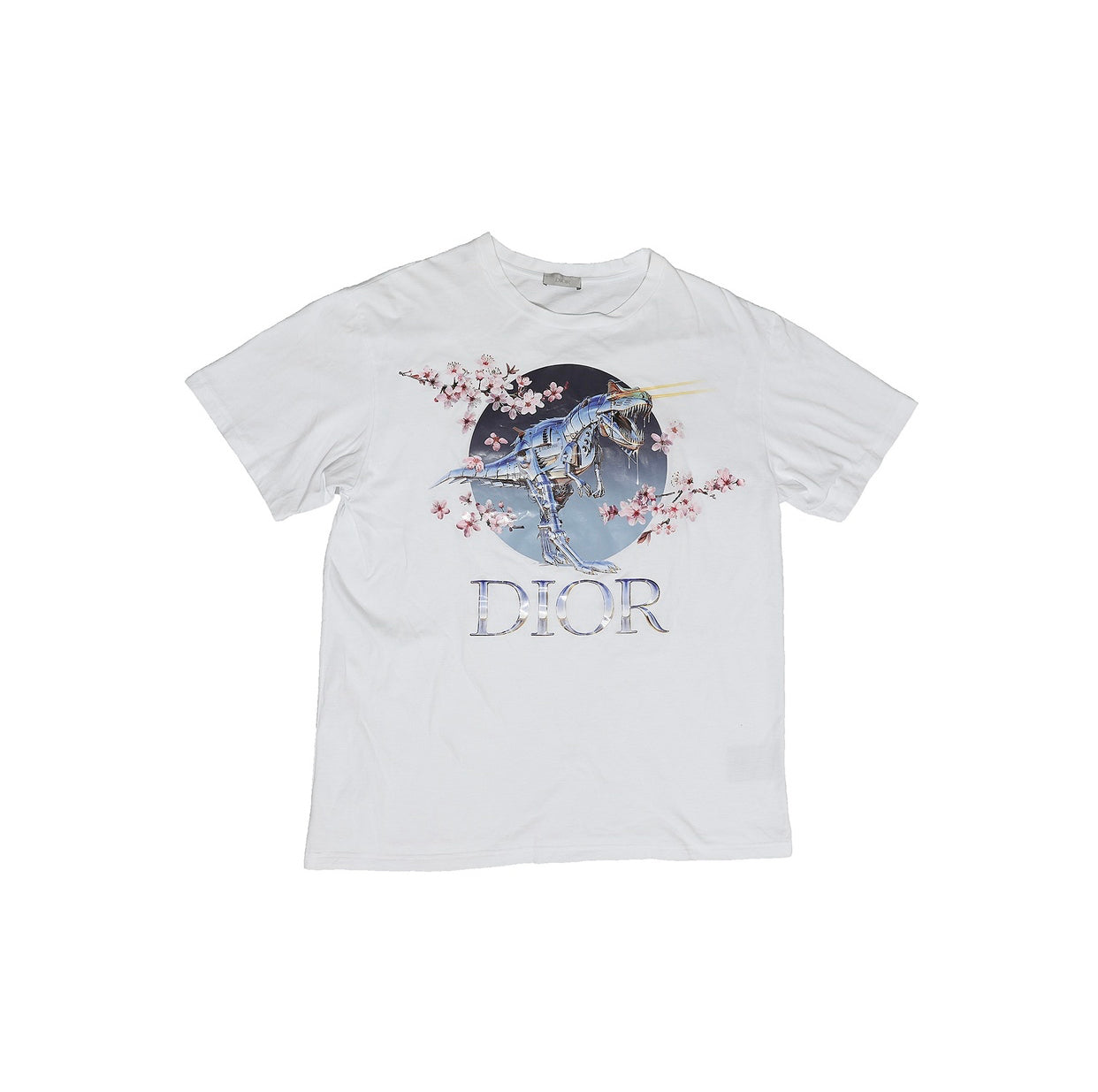 Dior x Hajime Sorayama white Dinosaur printed T-Shirt