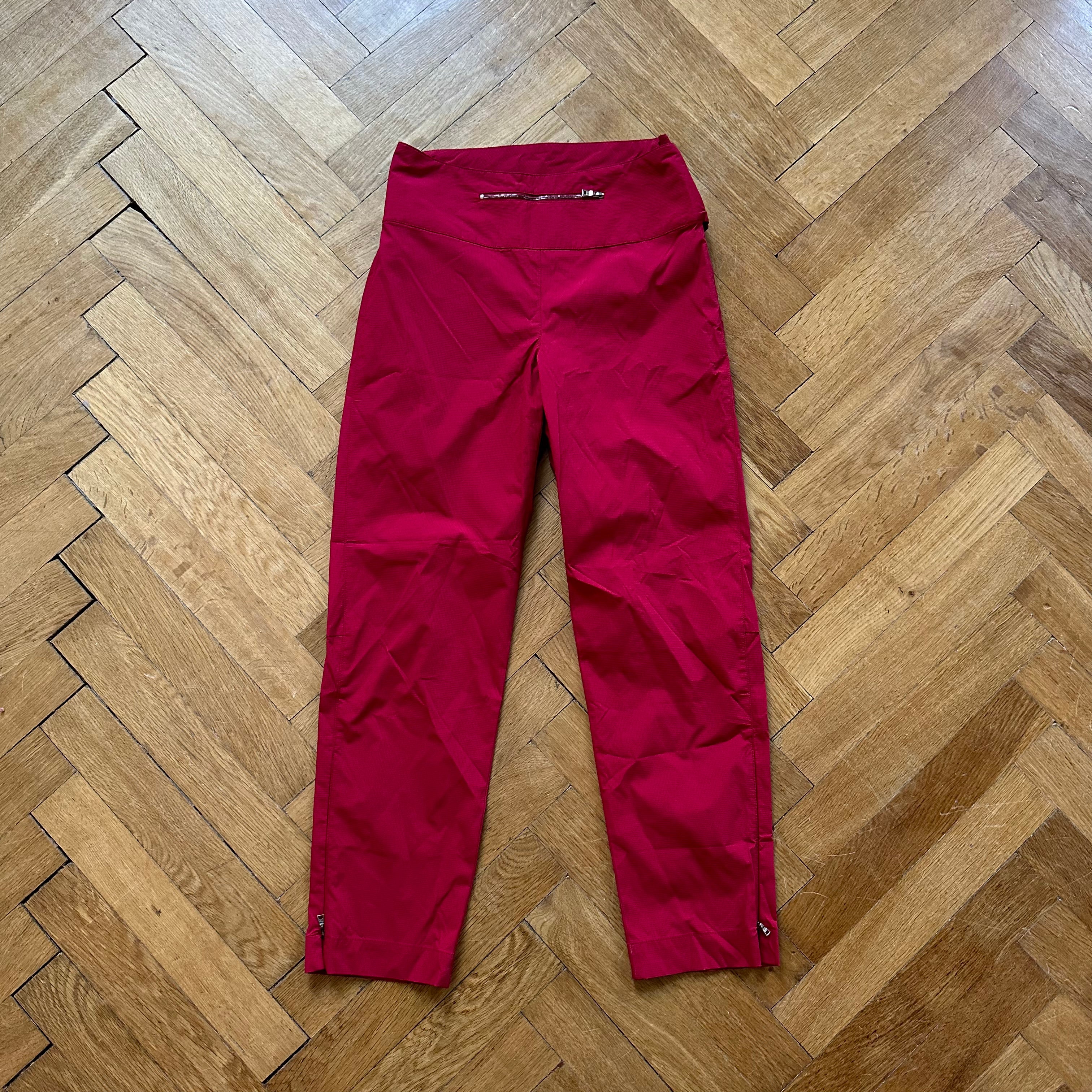Prada 2000s Technical Red Nylon Pants - Ākaibu Store
