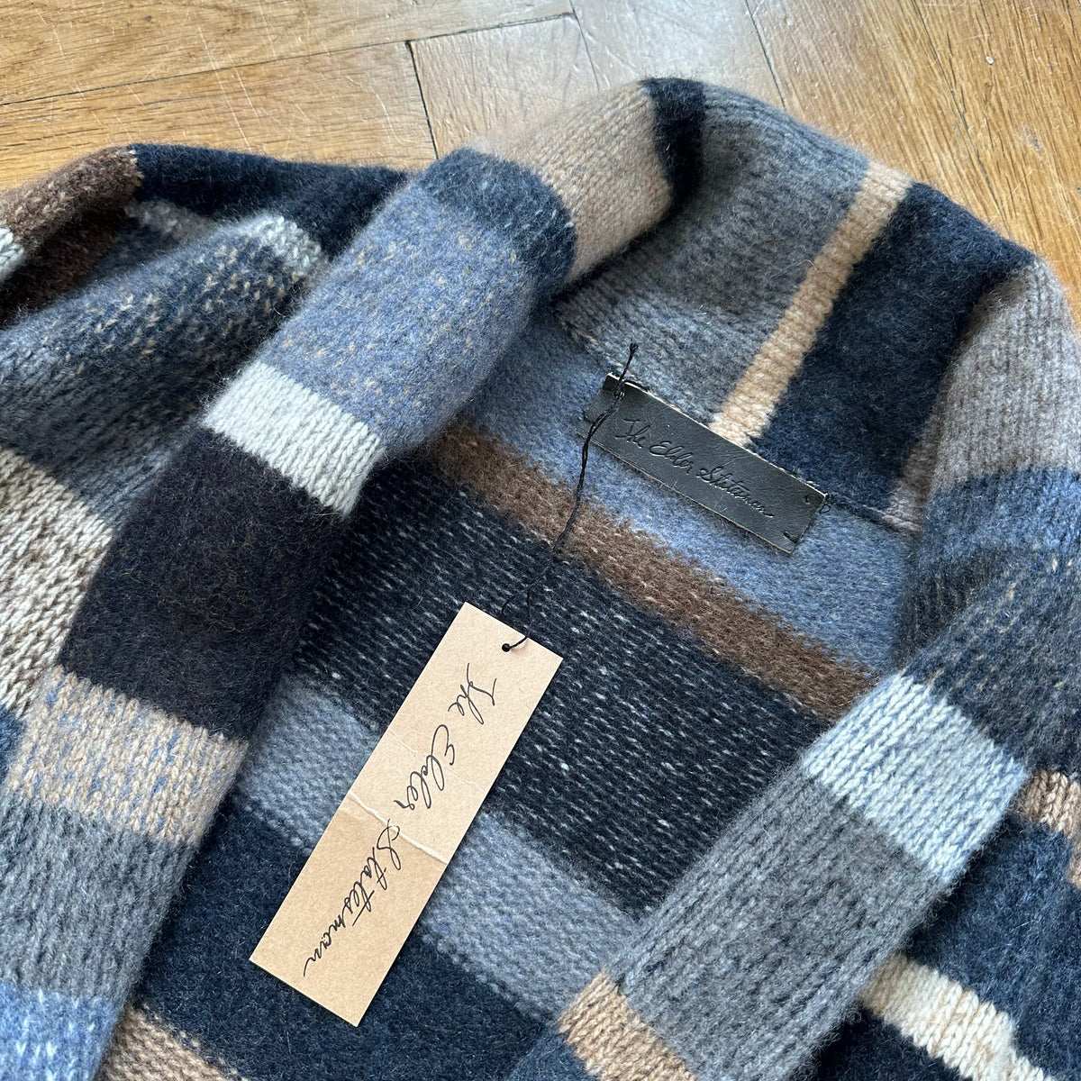 The Elder Statesman Striped Cashmere Belted Shawl Collar Coat