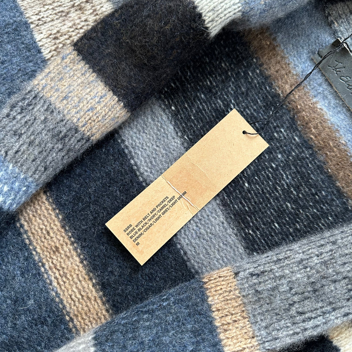 The Elder Statesman Striped Cashmere Belted Shawl Collar Coat