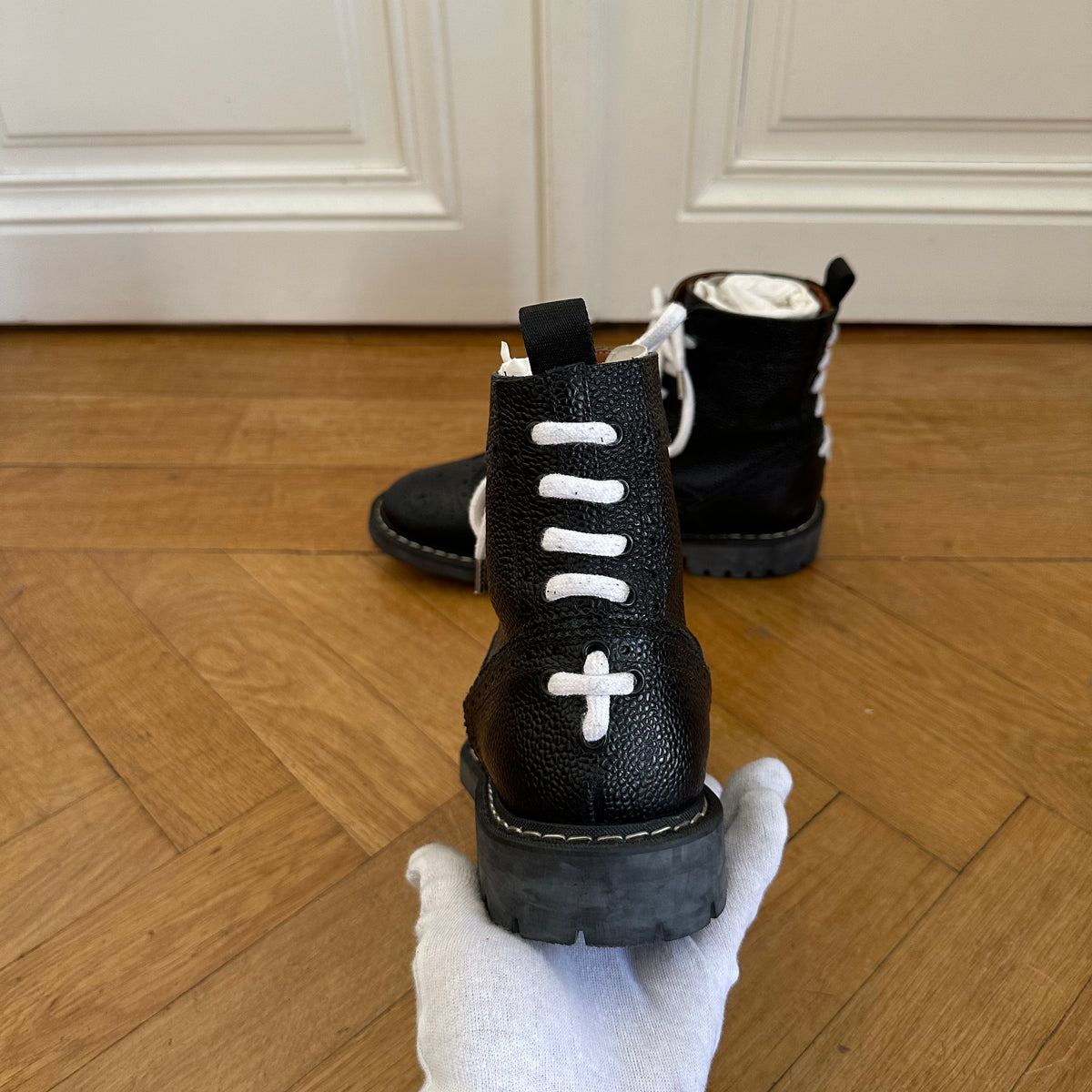 Givenchy SS15 Contrast Lace Commando Boots