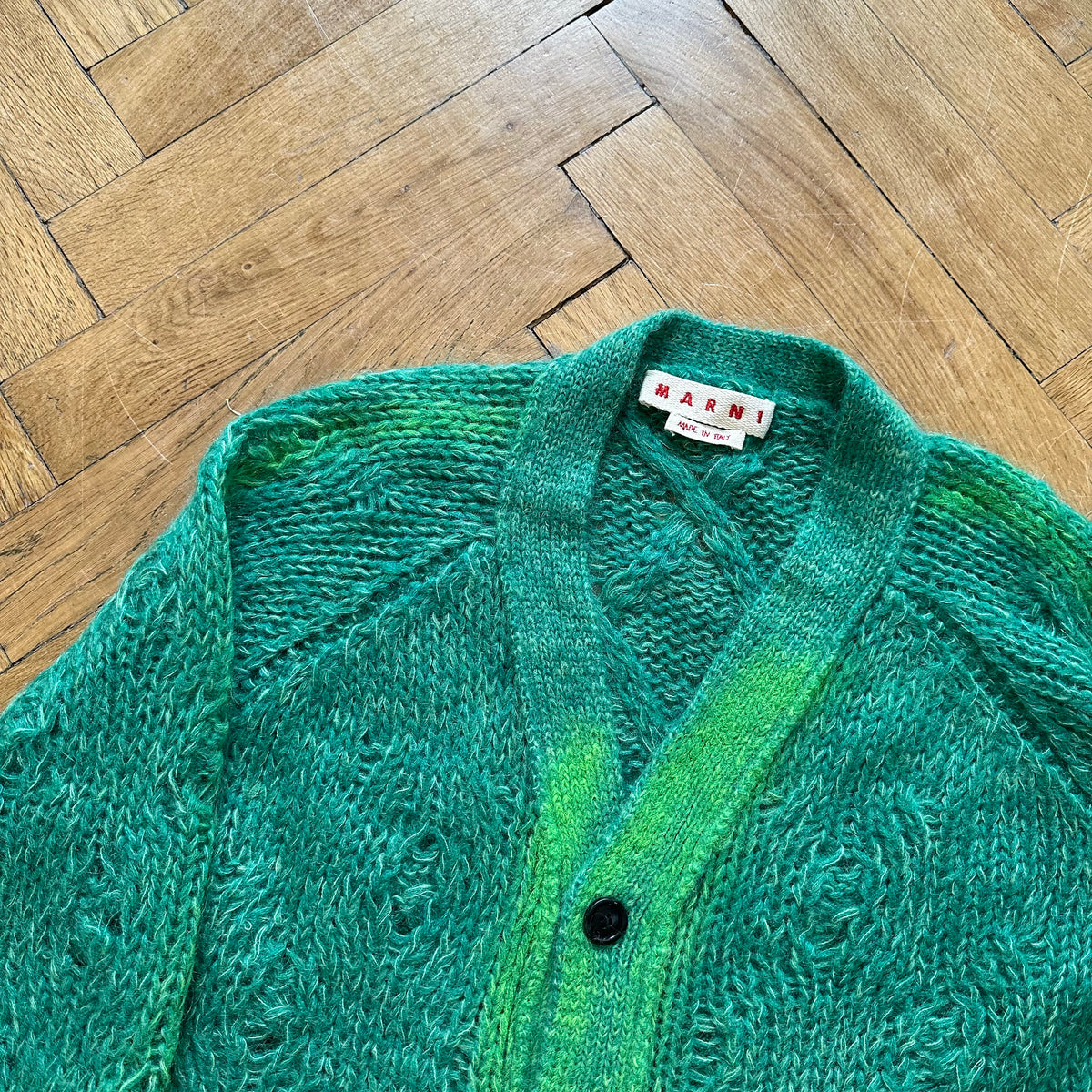 Marni Spray Painted Mohair Cardigan