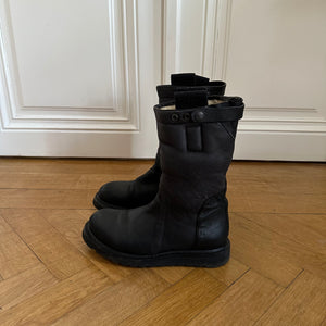 Rick Owens FW13 Black Shearling Lamb Boots