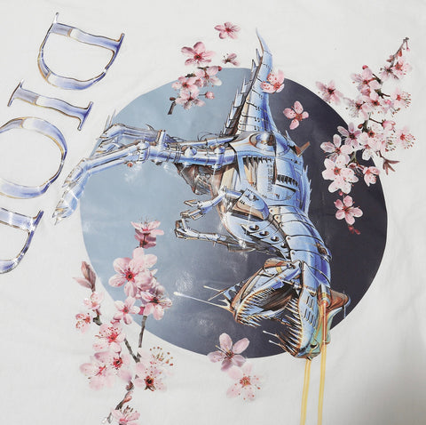 Dior x Hajime Sorayama white Dinosaur printed T-Shirt