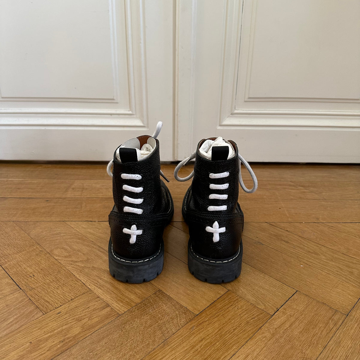 Givenchy SS15 Contrast Lace Commando Boots
