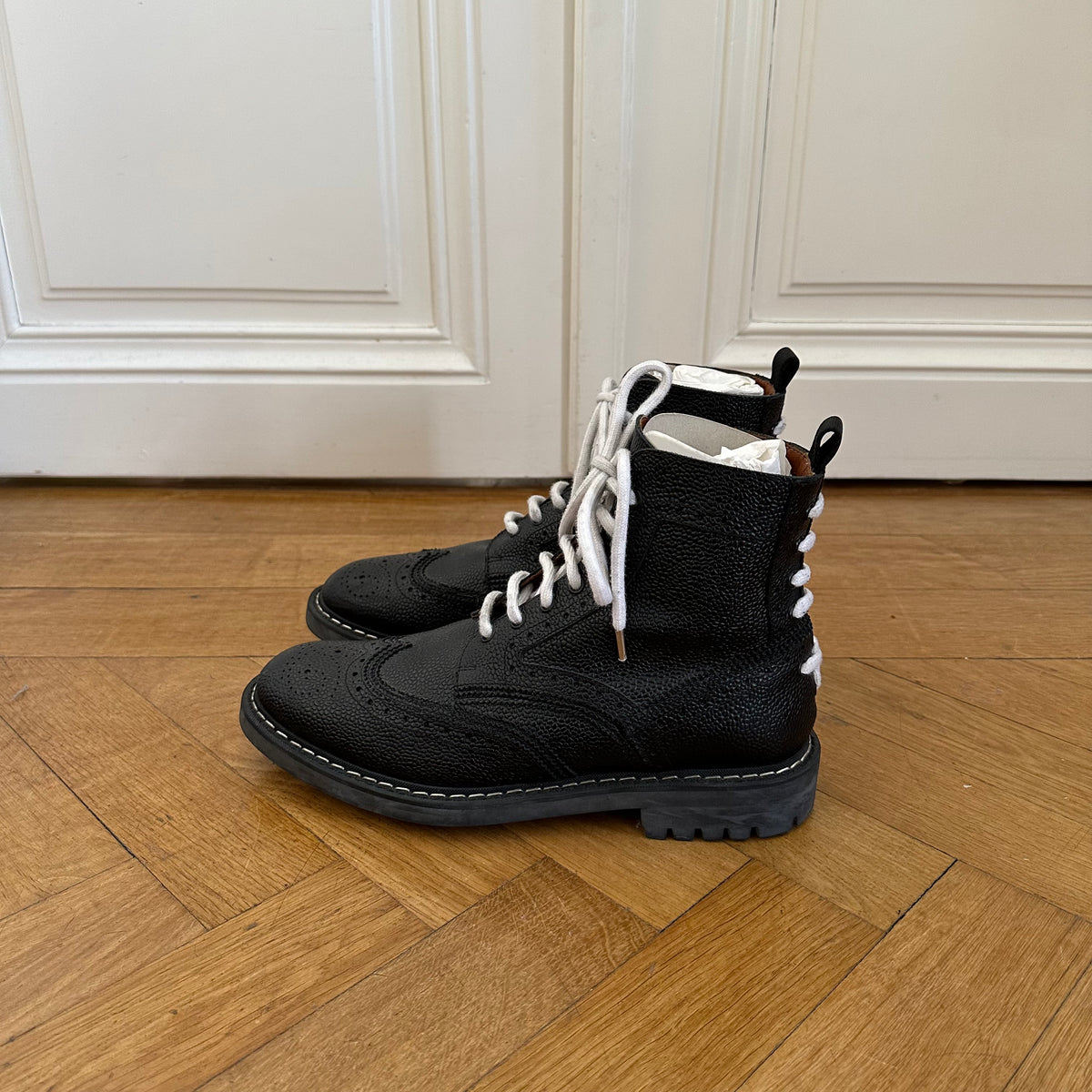 Givenchy SS15 Contrast Lace Commando Boots