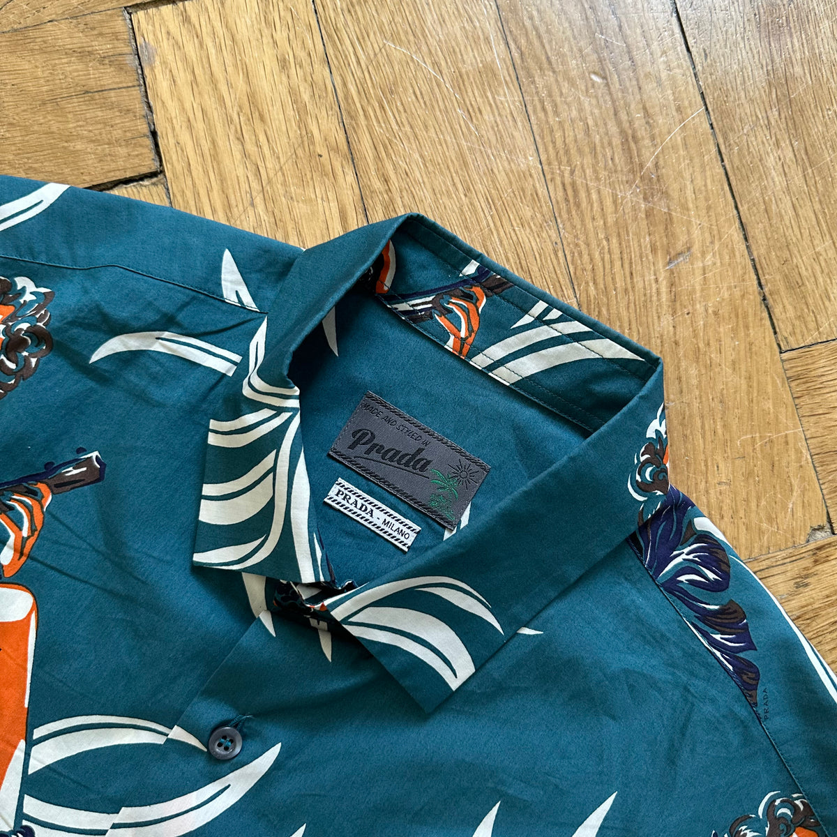 Prada Aloha Flower Girl Button-Up Shirt