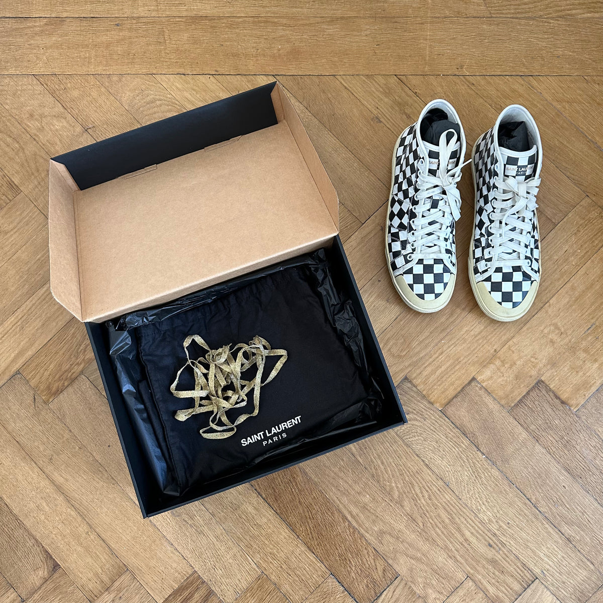 Saint Laurent Paris SS16 Checkerboard Leather SL37/M Sneaker
