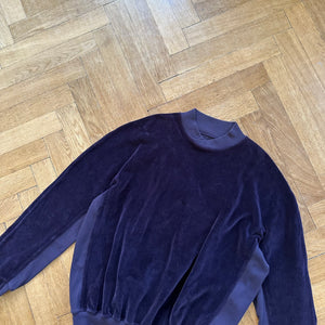 Haider Ackermann FW15 Purple Velour Kimono Collar Sweater