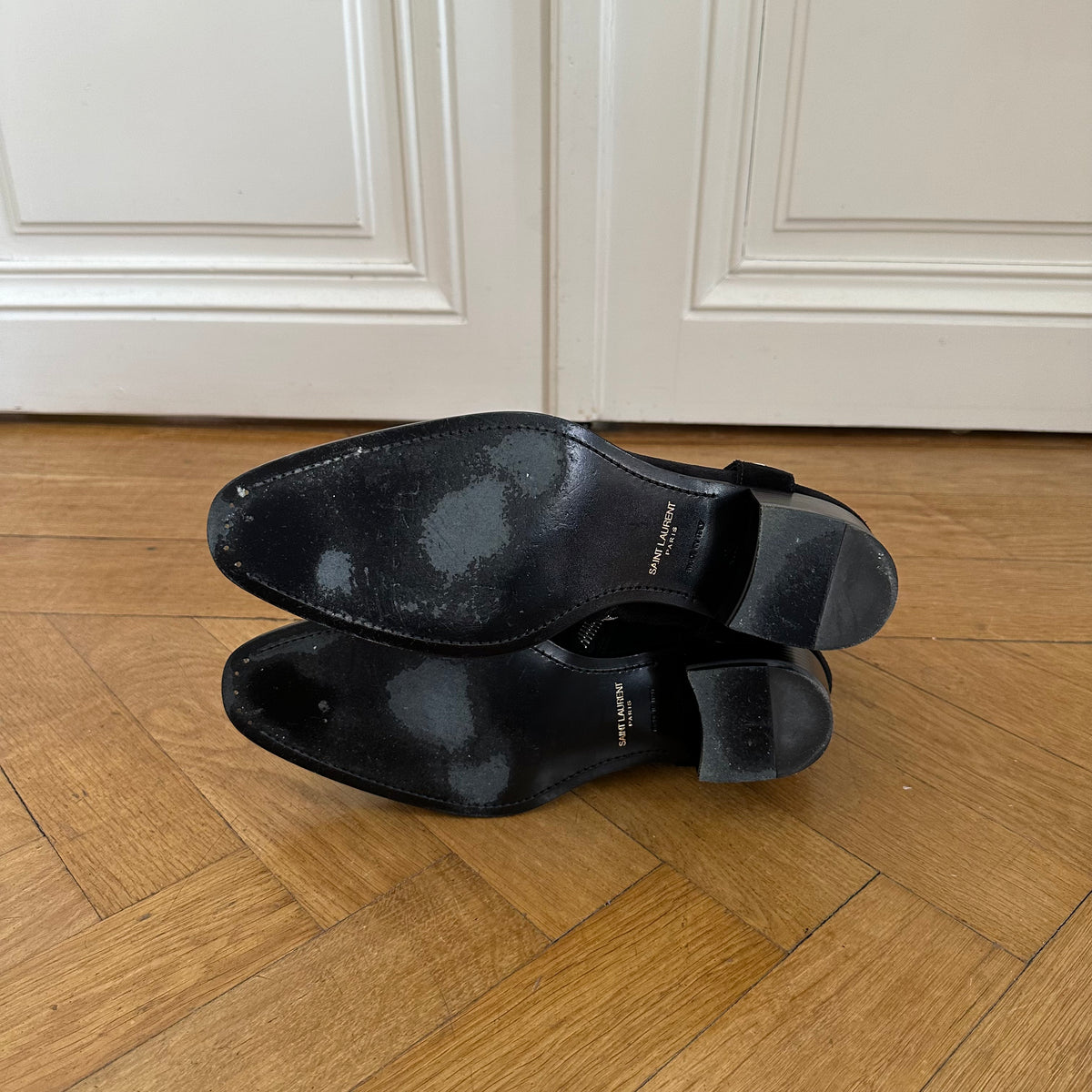 Saint Laurent Paris FW13 Black Suede Harness Wyatts